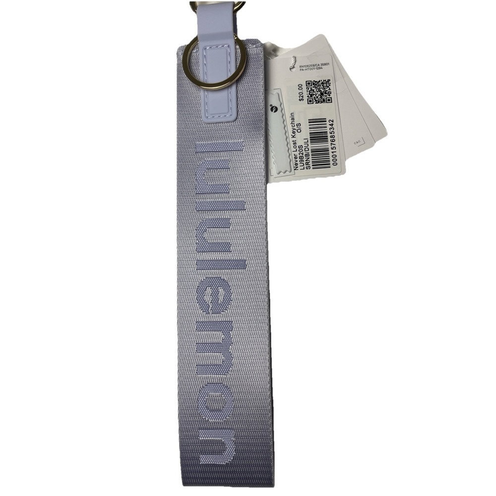 Lululemon Never Lost Keychain In Serene Blue/Dusty Lilac W/Gold Hardware NWT - Picture 2 of 4